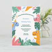 恐竜誕生日ガーデンパーティー 招待状 (スタンド正面)