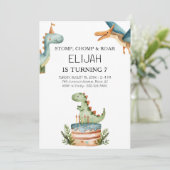 恐竜誕生日キッズパーティー 招待状 (スタンド正面)