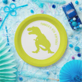 恐竜誕生日グリーン ペーパープレート (パーティー)