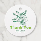 恐竜誕生日サンキューラベル フェイバータグ (正面)