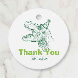 恐竜誕生日サンキューラベル フェイバータグ