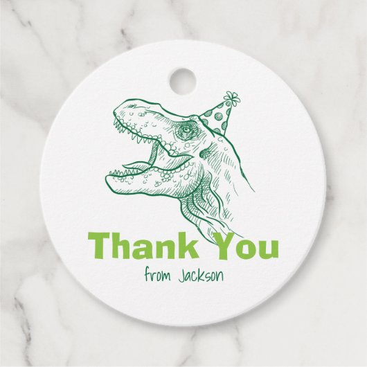 恐竜誕生日サンキューラベル フェイバータグ (正面)