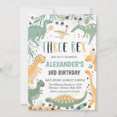 恐竜誕生日スリーレックス招待状ボーイディーノ 招待状 (正面)