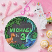 恐竜誕生日ディノトレックス先史時代の少年キッズ ペーパープレート (パーティー)