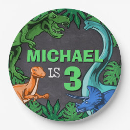 恐竜誕生日ディノトレックス先史時代の少年キッズ ペーパープレート