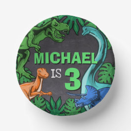 恐竜誕生日ディノトレックス先史時代の少年キッズ ペーパーボウル