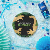 恐竜誕生日ディノトレックス先史時代の金ゴールドキッズ ペーパープレート (パーティー)