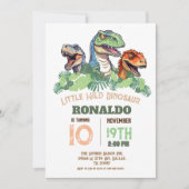 恐竜誕生日ディノパーティー恐竜10th 招待状 (正面)