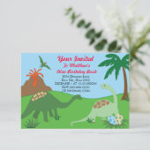 恐竜誕生日バッシュ招待状 招待状 (スタンド正面)