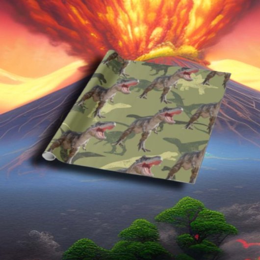 恐竜誕生日パターンジュラシック世界 ラッピングペーパー