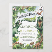 恐竜誕生日パティ招待状ボーイサファリディノ 招待状 (正面)