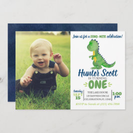 恐竜誕生日フォト招待状- Tレックス招待状 招待状