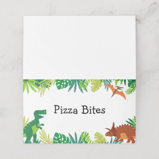 恐竜誕生日フードテント座席表 プレイスカード (外部開封)