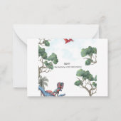 恐竜誕生日ボーイチャイルド招待状 ノートカード (裏面)