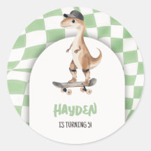 恐竜誕生日レトロTレックス 市松模様に