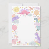 恐竜誕生日招待状ガールスリーレックス 招待状 (裏面)