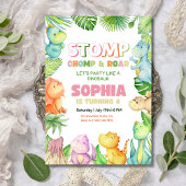 恐竜誕生日招待状ガールズディノ誕生日 招待状