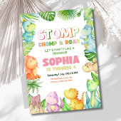 恐竜誕生日招待状ガールズディノ誕生日 招待状