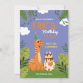 恐竜誕生日招待状ジュラシックディノパーティー 招待状 (正面)