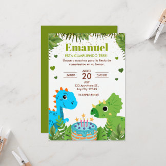 恐竜誕生日招待状スペインの、 招待状