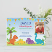 恐竜誕生日招待状ディノパーティー 招待状 (スタンド正面)