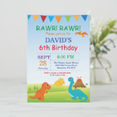恐竜誕生日招待状ディノパーティー 招待状 (スタンド正面)