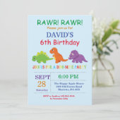 恐竜誕生日招待状ディノパーティー 招待状 (スタンド正面)
