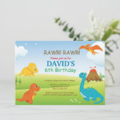 恐竜誕生日招待状ディノパーティー 招待状 (スタンド正面)