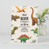 恐竜誕生日招待状パーティーボーイズディノス 招待状 (スタンド正面)