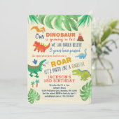 恐竜誕生日招待状ボーイズ恐竜パーティー 招待状 (スタンド正面)