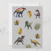 恐竜誕生日招待状ボーディノタイポグラフィ 招待状 (裏面)