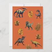 恐竜誕生日招待状ボーディノタイポグラフィ 招待状 (裏面)