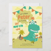 恐竜誕生日招待状モダン、恐竜ボーイ 招待状 (正面)
