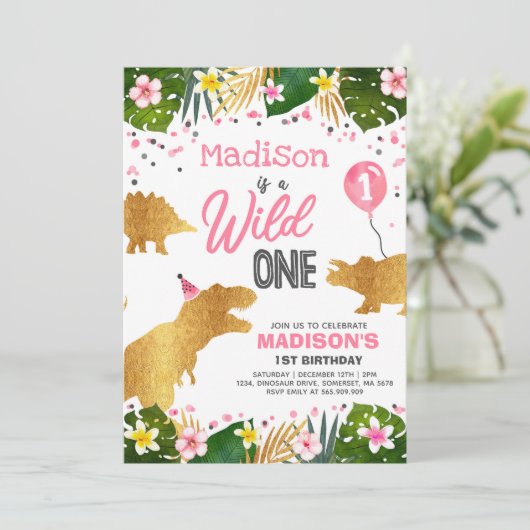 恐竜誕生日招待状ワイルドワン恐竜パーティー 招待状 (スタンド正面)