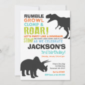 恐竜誕生日招待状恐竜の化石パーティー 招待状 (正面)