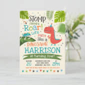恐竜誕生日招待状恐竜の轟音パーティー 招待状 (スタンド正面)