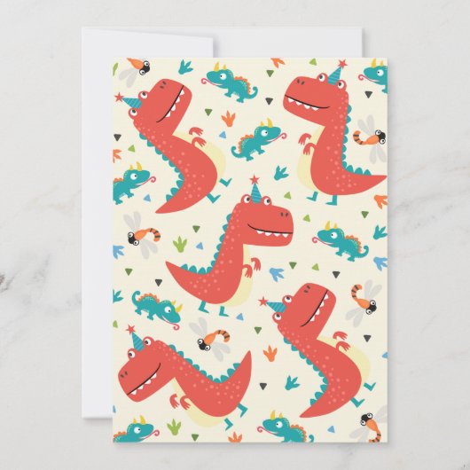 恐竜誕生日招待状恐竜の轟音パーティー 招待状 (裏面)