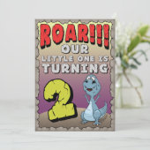恐竜誕生日招待状2歳 招待状 (スタンド正面)