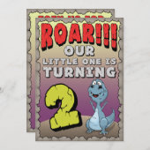 恐竜誕生日招待状2歳 招待状 (正面/裏面)
