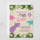 恐竜誕生日招待状2野生パーティー 招待状 (正面)