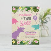 恐竜誕生日招待状2野生パーティー 招待状 (スタンド正面)