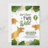 恐竜誕生日招待状2野生恐竜パーティー 招待状 (正面)