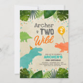 恐竜誕生日招待状2野生恐竜パーティー 招待状 (正面)