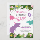 恐竜誕生日招待状4エバーワイルドディノパーティー 招待状 (正面)