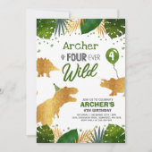 恐竜誕生日招待状4エバーワイルドディノパーティー 招待状 (正面)