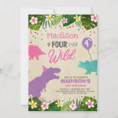 恐竜誕生日招待状4エバーワイルドディノパーティー 招待状 (正面)