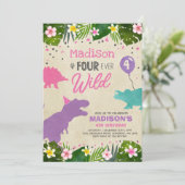 恐竜誕生日招待状4エバーワイルドディノパーティー 招待状 (スタンド正面)