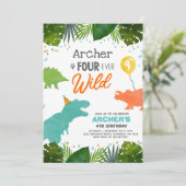 恐竜誕生日招待状4エバーワイルドディノパーティー 招待状 (スタンド正面)