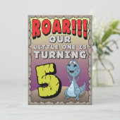 恐竜誕生日招待状5歳 招待状 (スタンド正面)