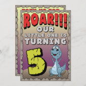 恐竜誕生日招待状5歳 招待状 (正面/裏面)